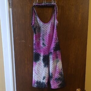 Pink and Black Tie-Dye Sleeveless Jumpsuit